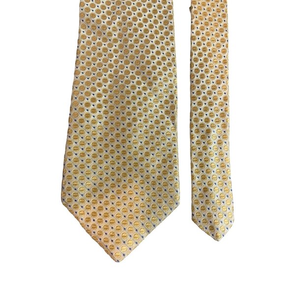 Jones New York 100% Silk Mens Neck Tie Gold Circle Career Dad Gift - Picture 2 of 6